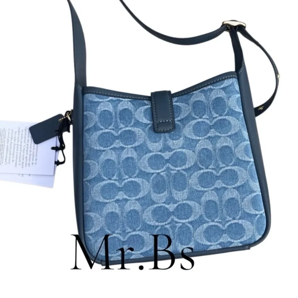 Authentic Coach Hadley Mini Denim Crossbody Bag Purse